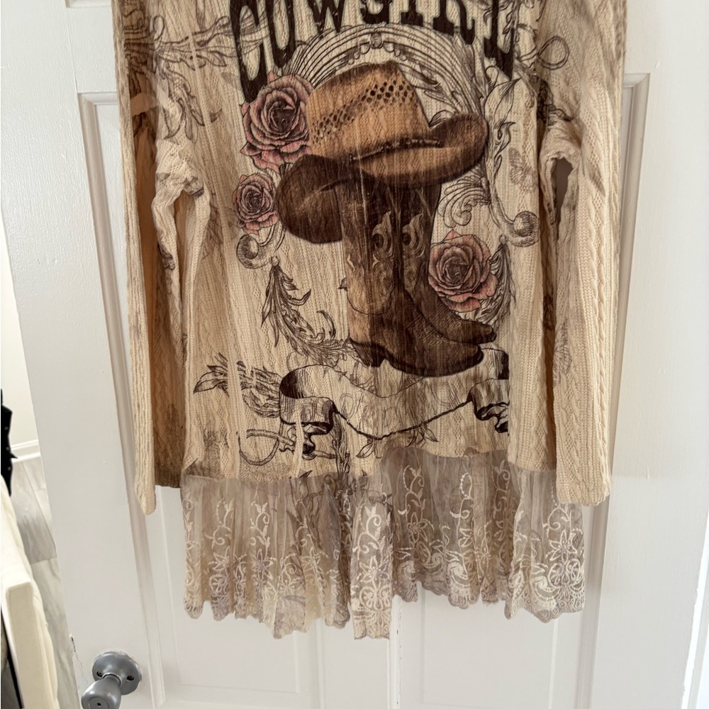 Cowgirl Graphic Long Sleeve Top